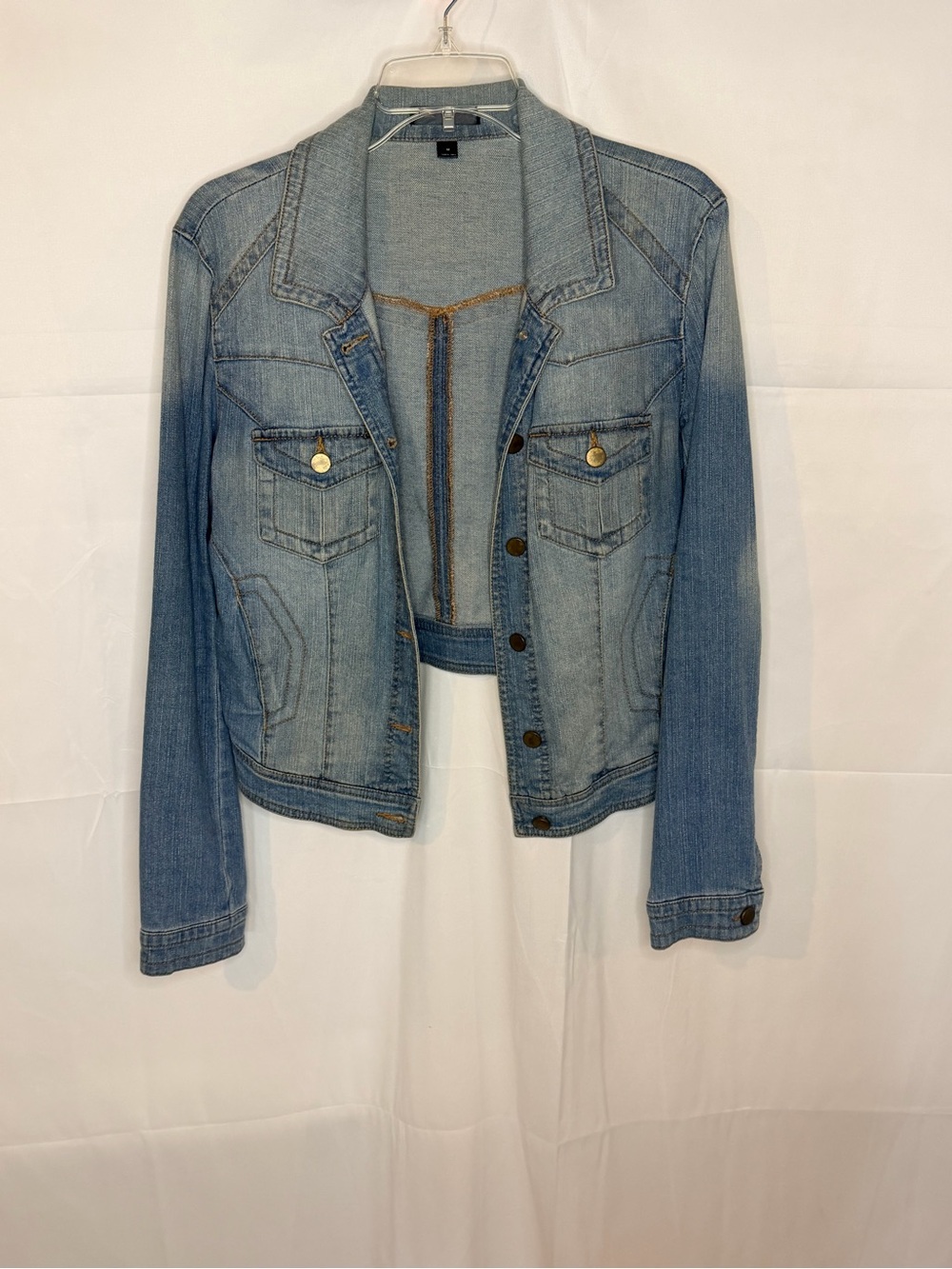 Light Wash Denim Jacket - Classic Button Front